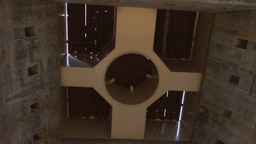 View of the Ariane 6 launch pad from below