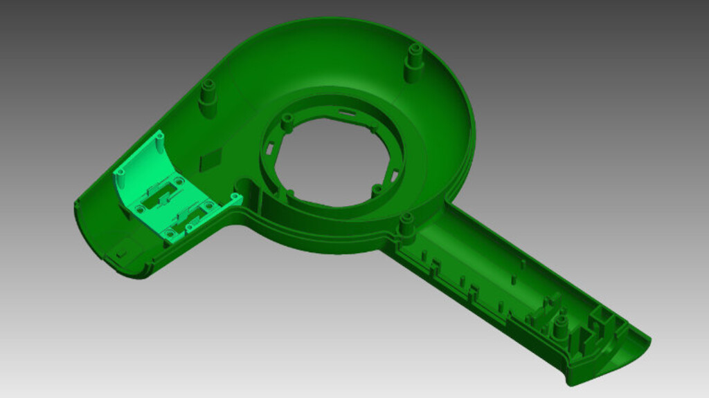 Reverse Engineering - Haartrockner Gehäuse  - virtueller Zusammenbau 2 Bauteile