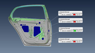3D-Qualitätskontrolle - Positionsabweichung. Auswertung entsprechend  DIN EN ISO 1101 - GPS -  Geometrische Produktspezifikation - 