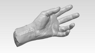 Bauteilvermessung: CAD-Modell von einer Hand als Kunstobjekt