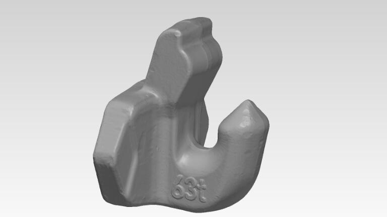 Component measurement: CAD model of a coupling hook from the casting industry