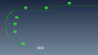 Eine Schnitt-Darstellung über definierte Oberflächen Toleranz-Zonen ermöglicht eine Darstellung in i.O (in Ordnung) oder n.i.O (nicht in Ordnung).
