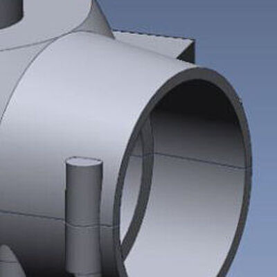 Kunststoffgehäuse Winkelschleifer - Reverse Engineering - Schnittdarstellung Punktwolke / 3D-CAD-Daten 