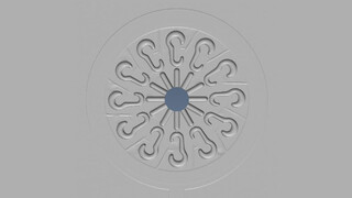 Polygonalmodell - Spritzgusswerkzeug mit kleinen Hakenkavitäten