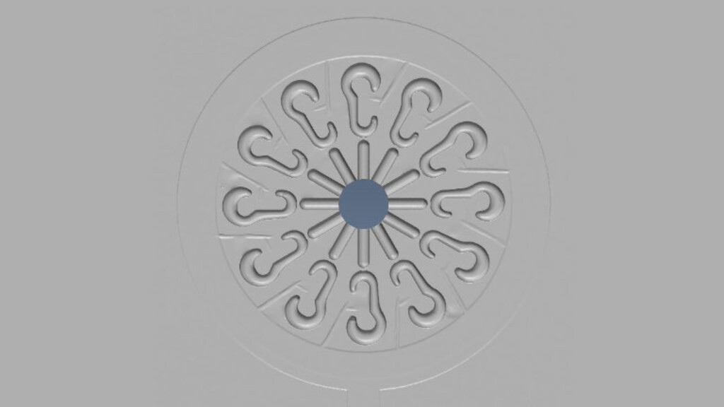 Polygonalmodell - Spritzgusswerkzeug mit kleinen Hakenkavitäten