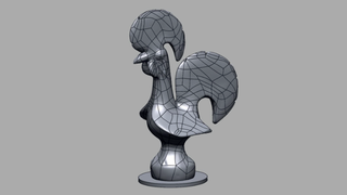 Berufsfelderkundungstag - Druckbare 3D-Datei mit Sockel der Hahnfigur