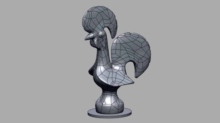 Berufsfelderkundungstag - Druckbare 3D-Datei mit Sockel der Hahnfigur