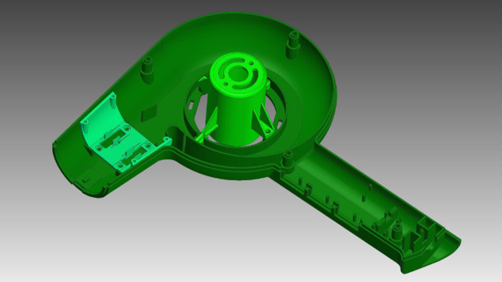 Reverse Engineering - Haartrockner Gehäuse  - virtueller Zusammenbau 3 Bauteile