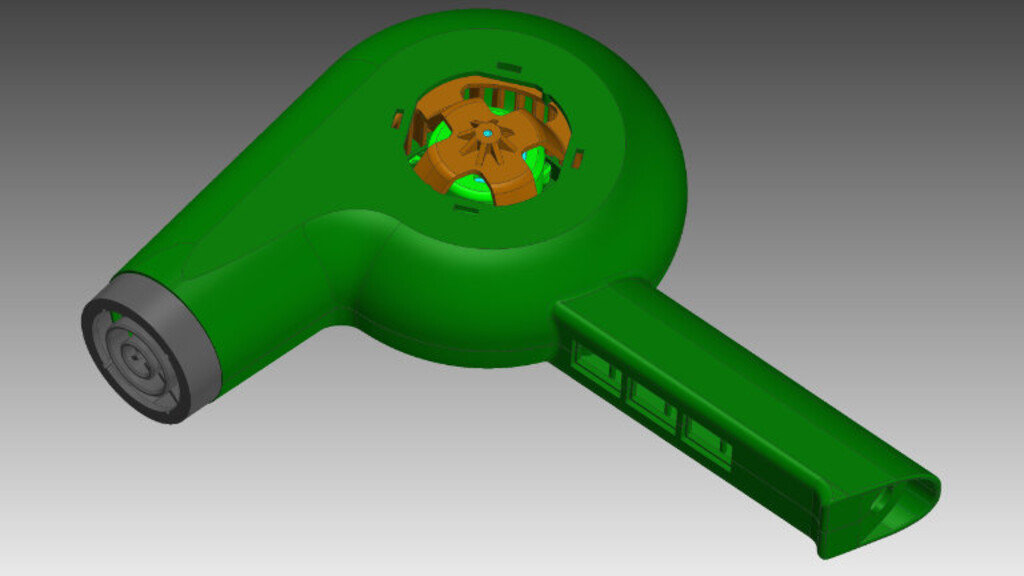 Reverse Engineering - Haartrockner Gehäuse  - virtueller Zusammenbau - komplett 